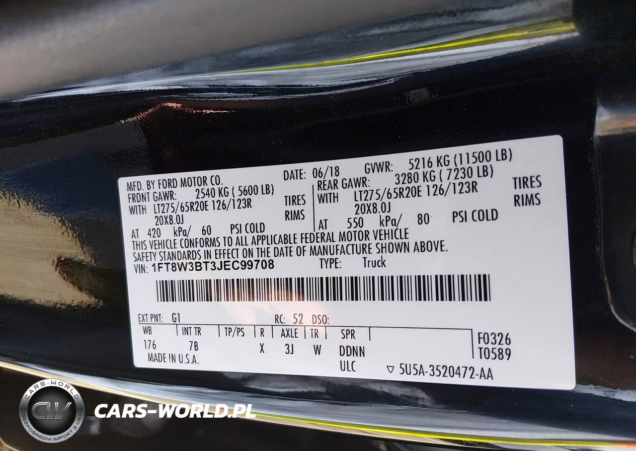 2018 Ford F-350 Platinum VIN:1FT8W3BT3JEC99708 - 8