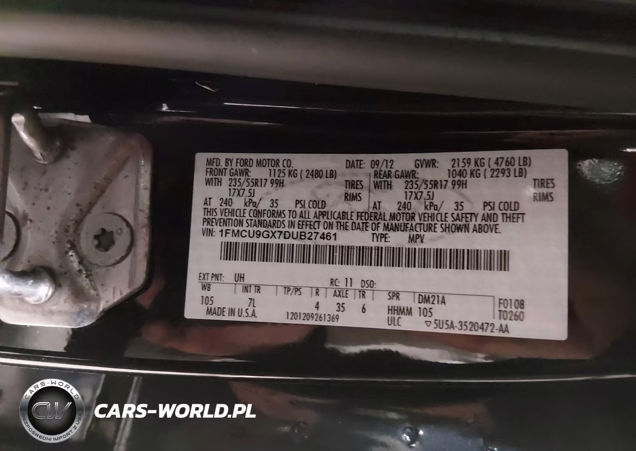 2013 Ford Escape Se VIN:1FMCU9GX7DUB27461 - 9