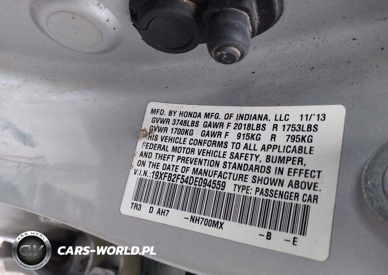 2013 Honda Civic Lx VIN:19XFB2F54DE094559 - 9