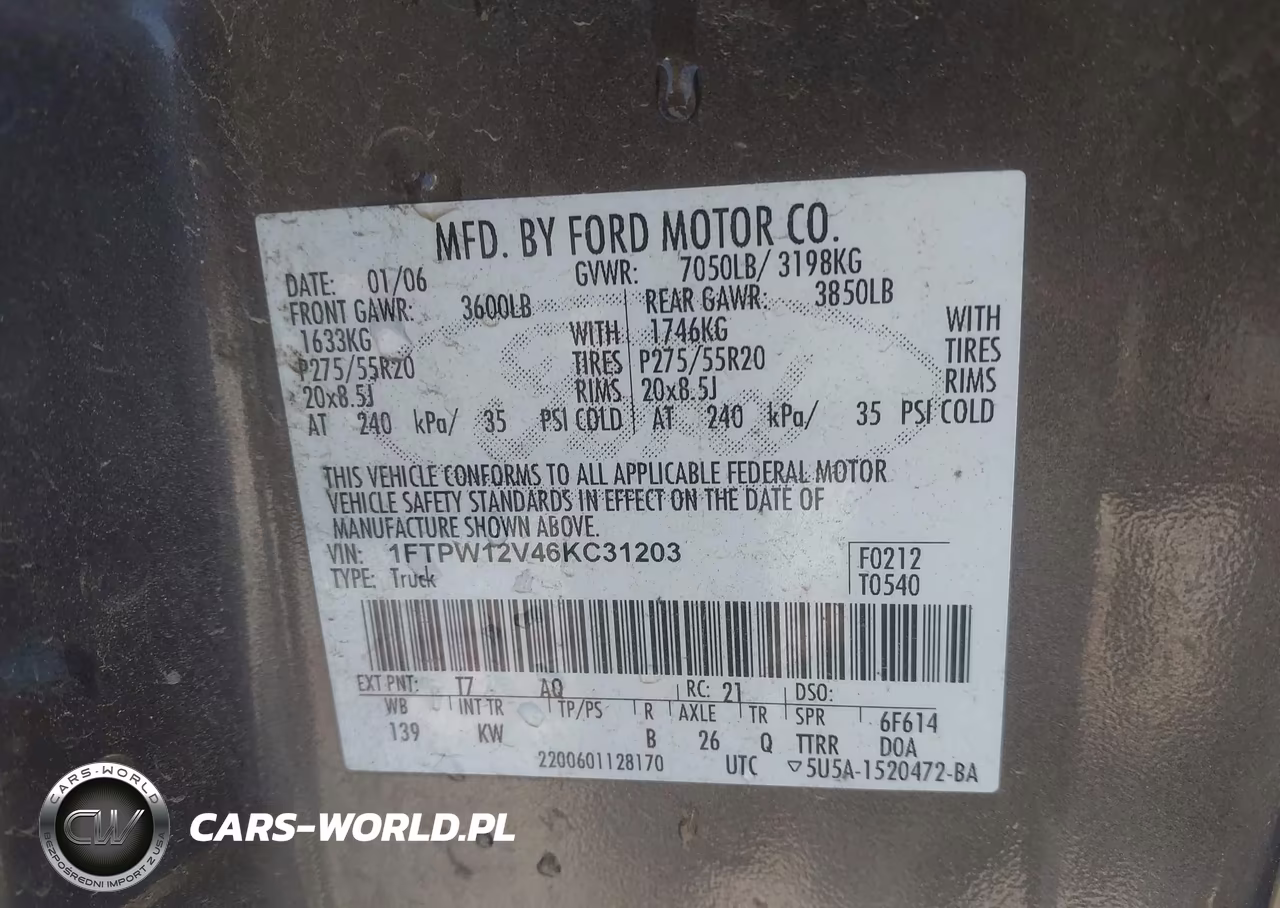 2006 Ford F-150 Lariat-Xlt VIN:1FTPW12V46KC31203 - 9