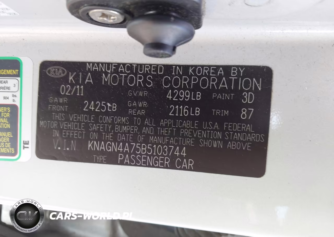 2011 Kia Optima Ex VIN:KNAGN4A75B5103744 - 9