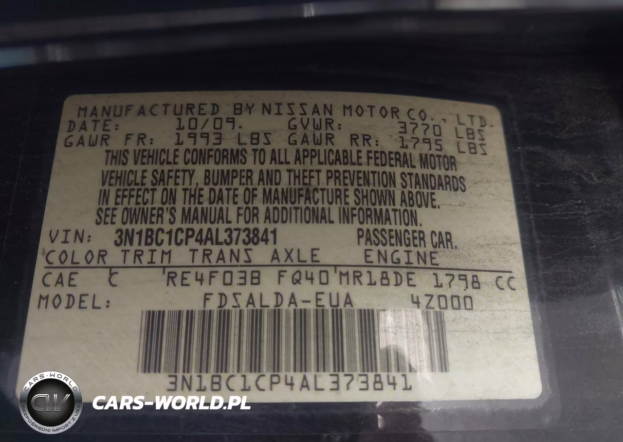 2010 Nissan Versa 1.8S VIN:3N1BC1CP4AL373841 - 9