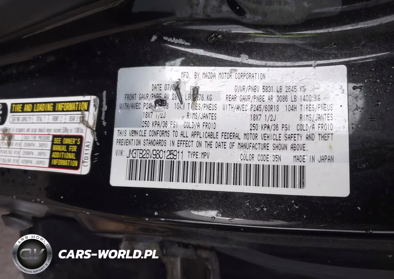 2008 Mazda Cx-9 Sport VIN:JM3TB28V980125911 - 9