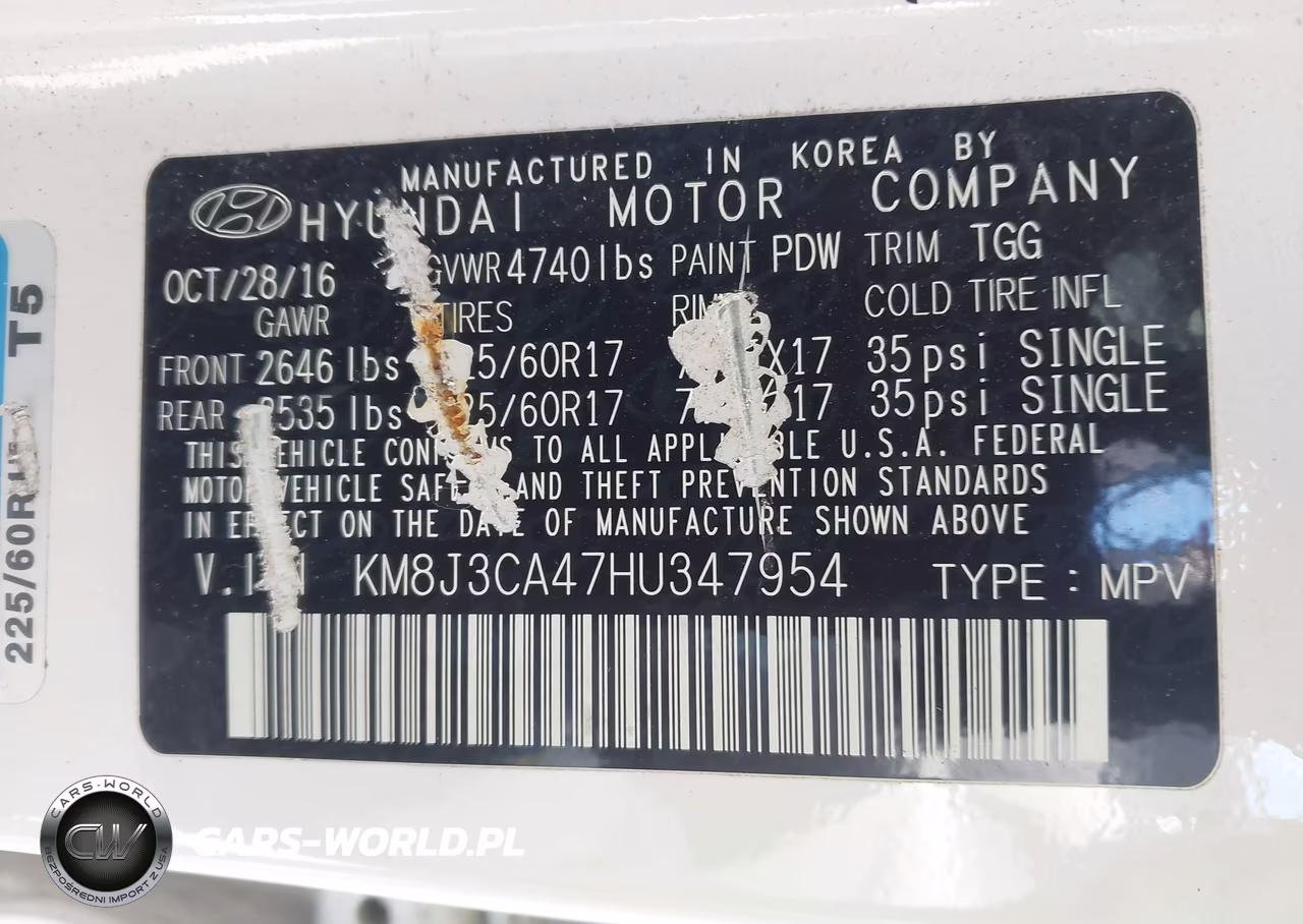 2017 Hyundai Tucson Se VIN:KM8J3CA47HU347954 - 9