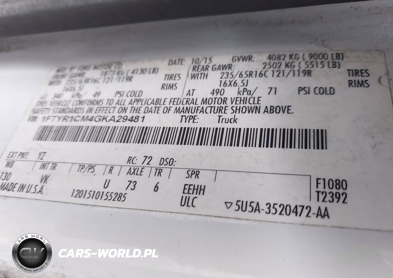2016 Ford Transit-250 VIN:1FTYR1CM4GKA29481 - 9