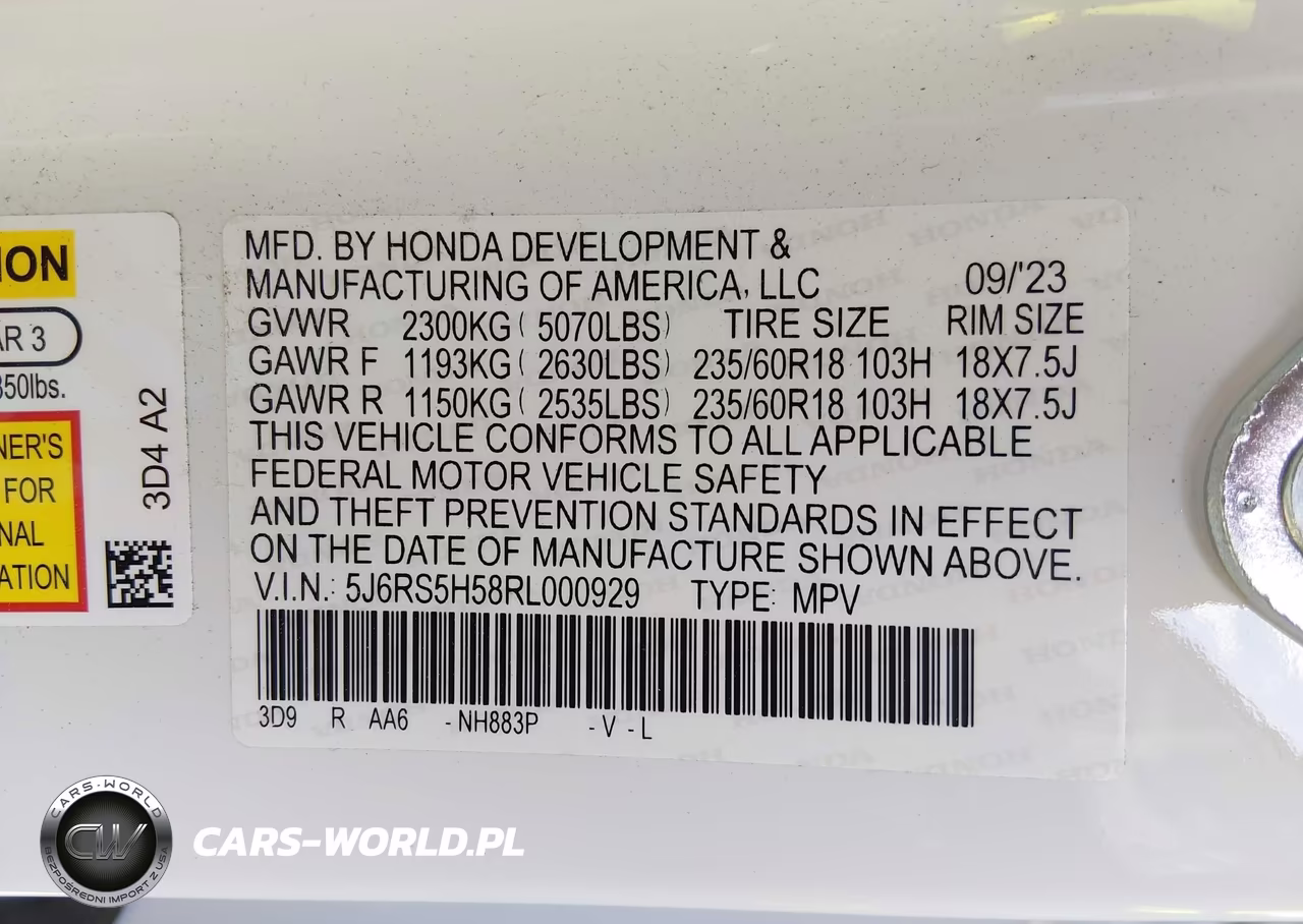 2024 Honda Cr-V Hybrid Sport VIN:5J6RS5H58RL000929 - 9