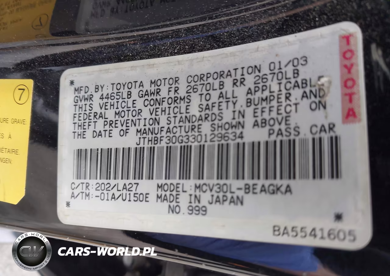 2003 Lexus Es 300 VIN:JTHBF30G330129634 - 9