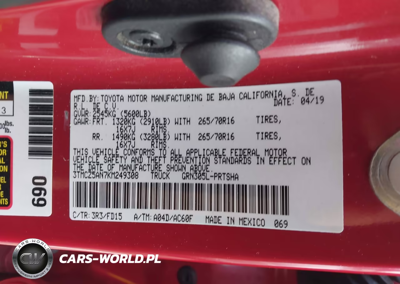 2019 Toyota Tacoma Trd Off Road VIN:3TMCZ5AN7KM249308 - 9