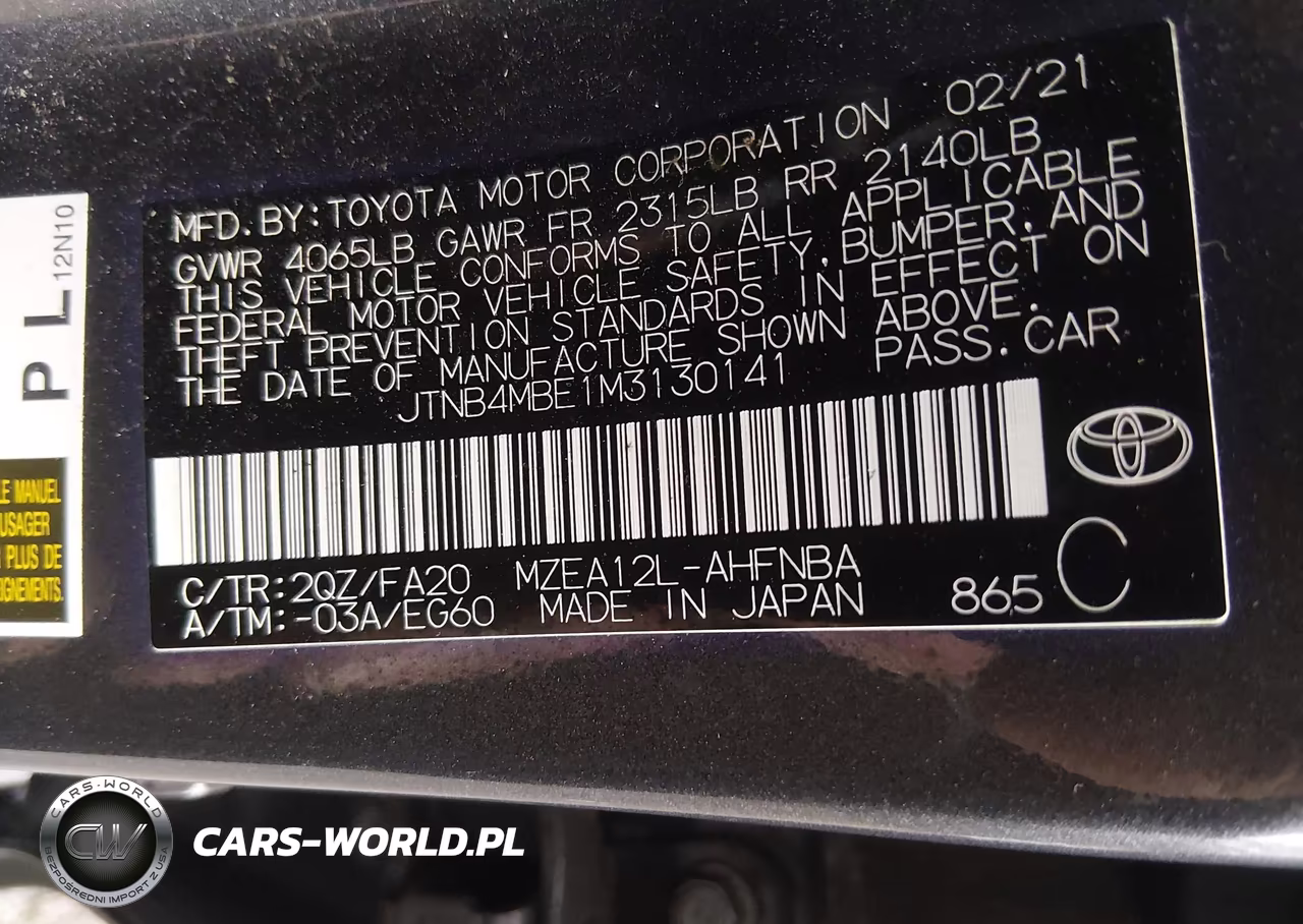 2021 Toyota Corolla Se VIN:JTNB4MBE1M3130141 - 9