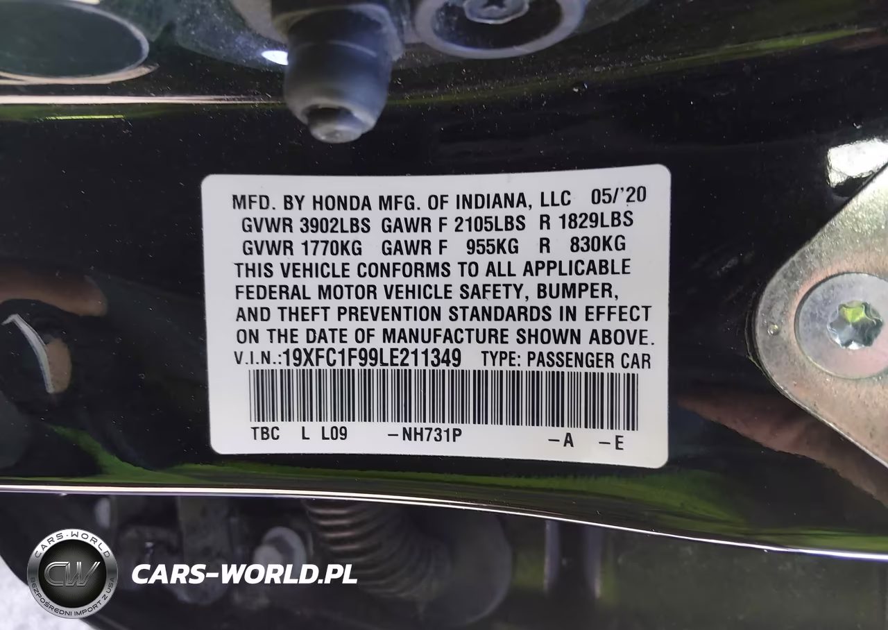 2020 Honda Civic Touring VIN:19XFC1F99LE211349 - 9