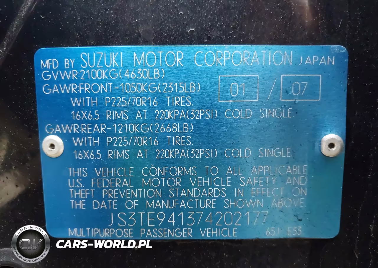 2007 Suzuki Grand Vitara VIN:JS3TE941374202177 - 9