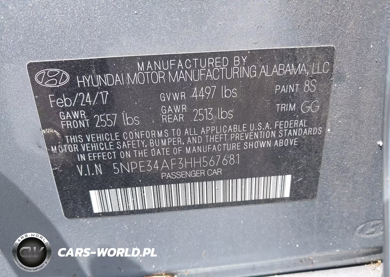 2017 Hyundai Sonata Sport VIN:5NPE34AF3HH567681 - 9