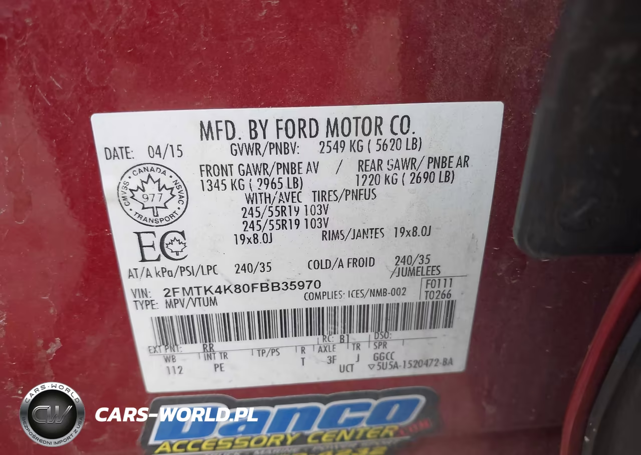 2015 Ford Edge Titanium VIN:2FMTK4K80FBB35970 - 9