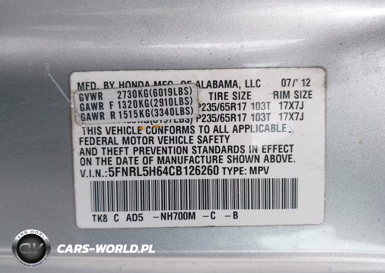 2012 Honda Odyssey Ex-L VIN:5FNRL5H64CB126260 - 9