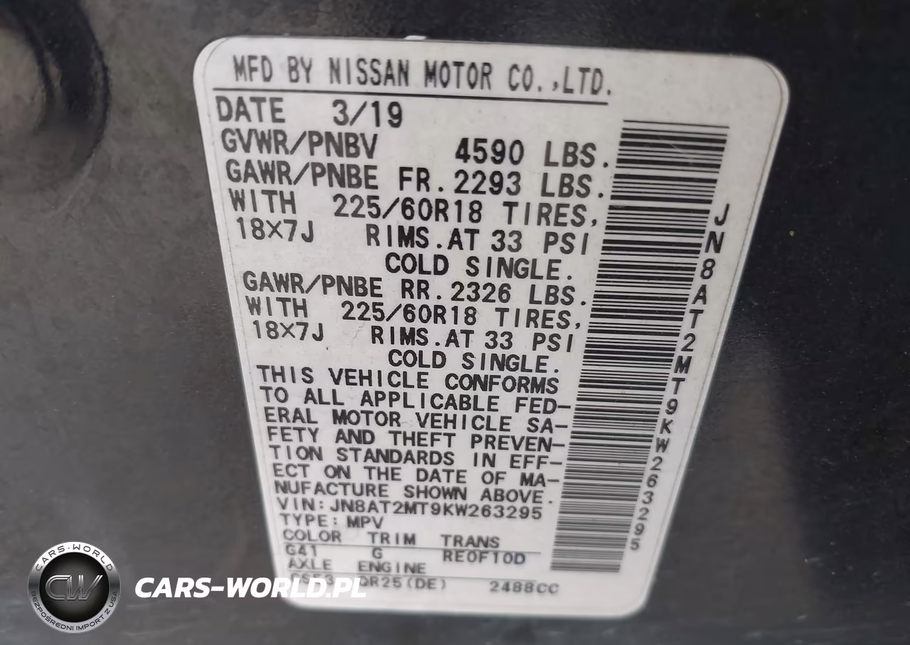 2019 Nissan Rogue Sv VIN:JN8AT2MT9KW263295 - 9