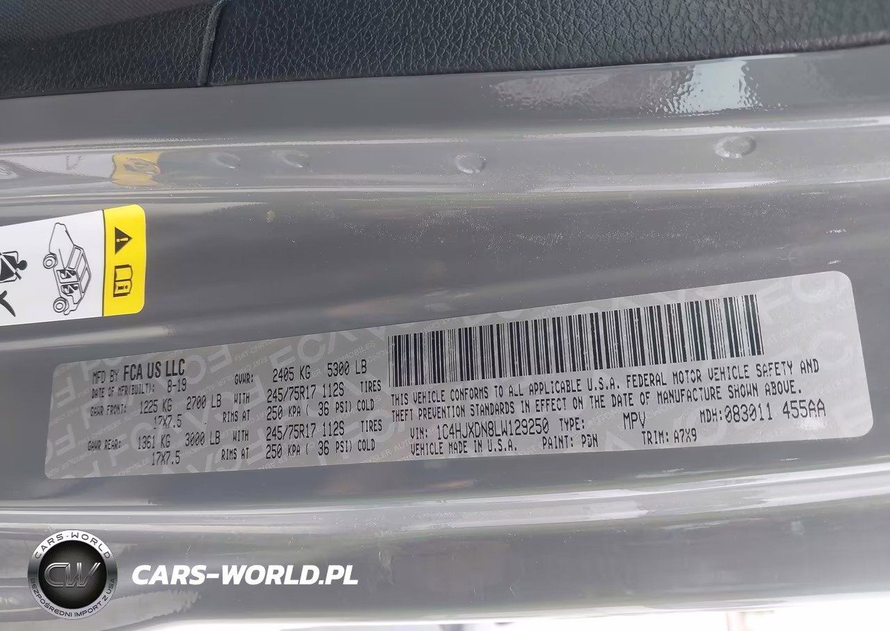 2020 Jeep Wrangler Unlimited Sport S 4X4 VIN:1C4HJXDN8LW129250 - 9