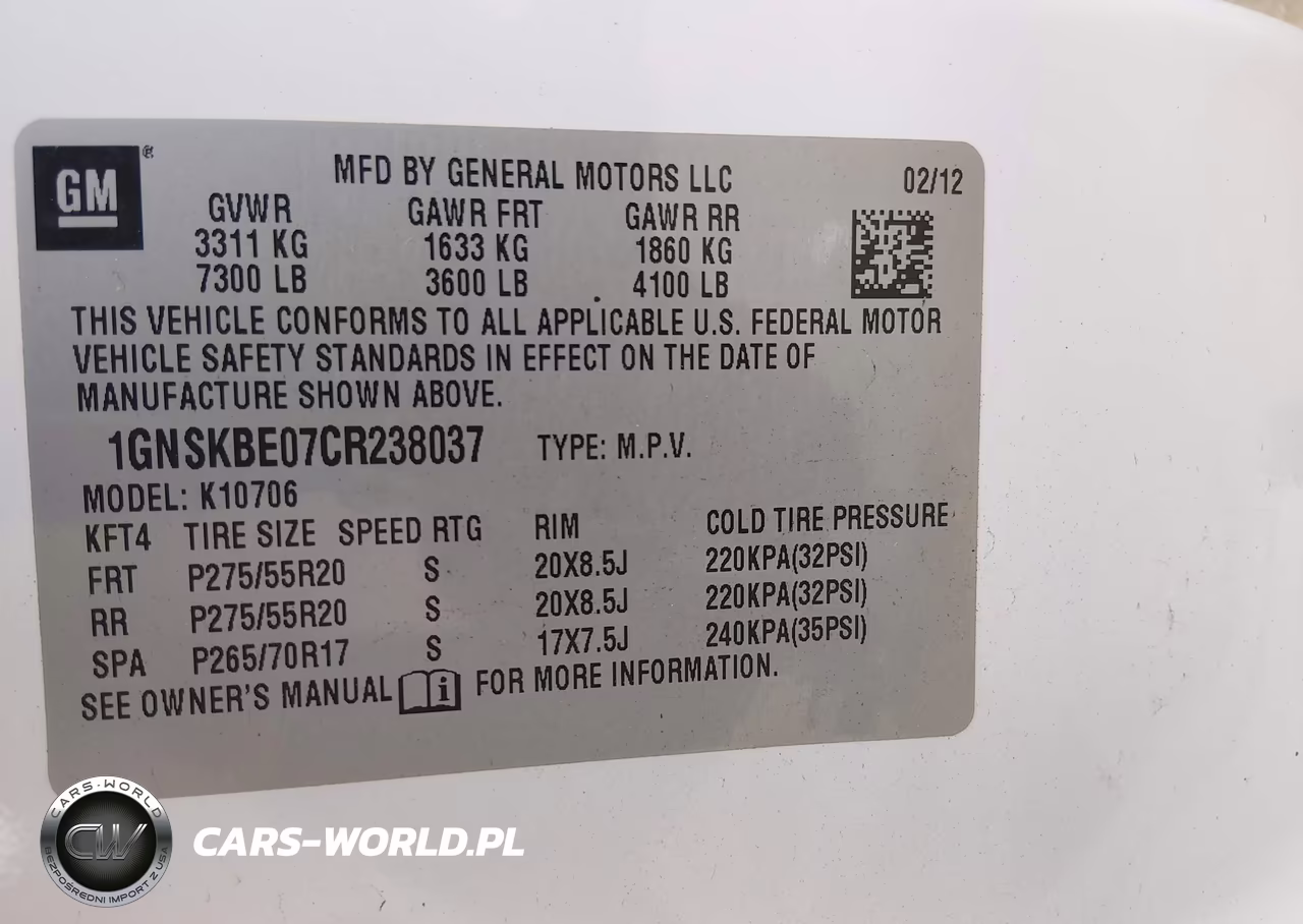 2012 Chevrolet Tahoe Lt VIN:1GNSKBE07CR238037 - 9