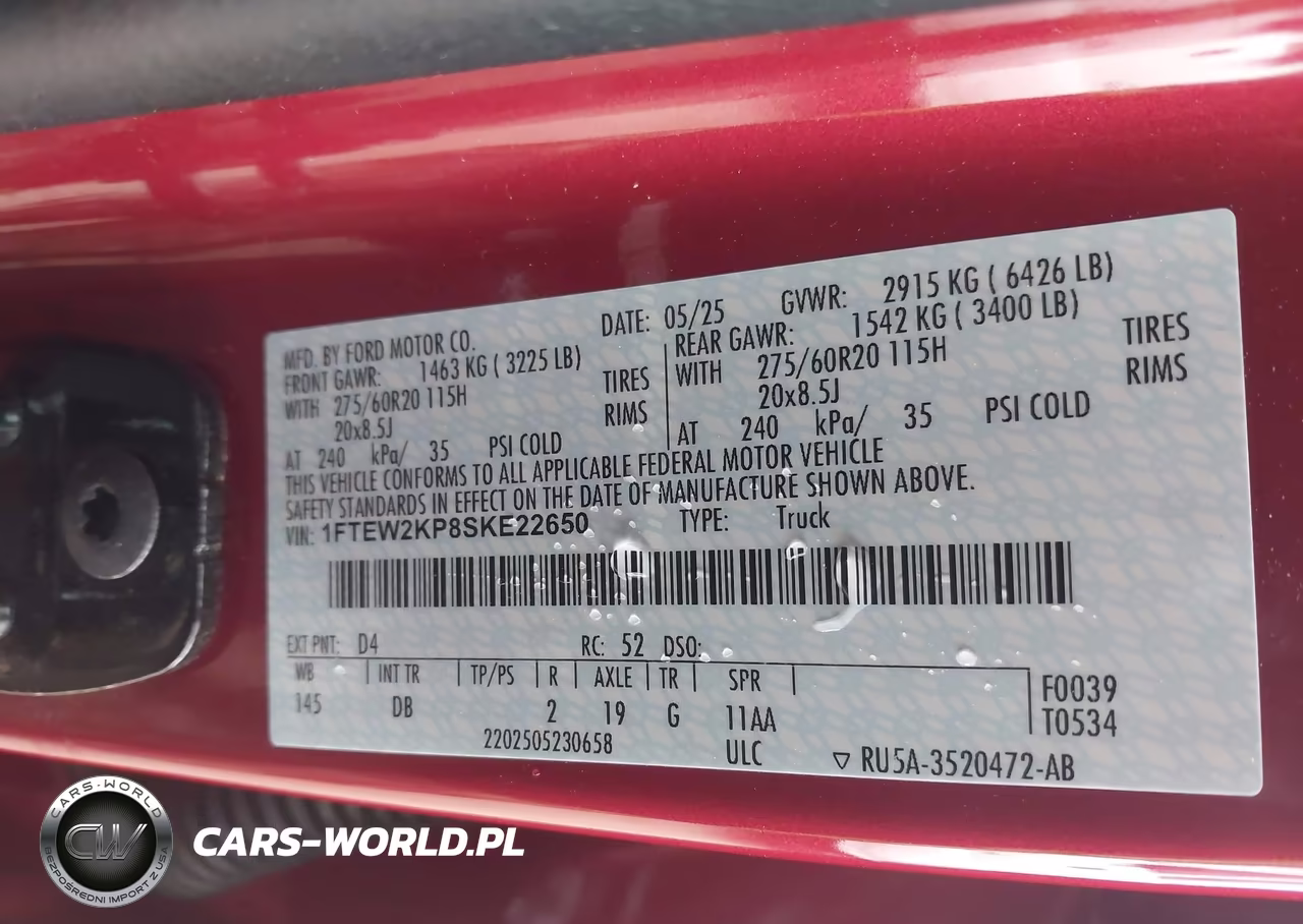 2025 Ford F-150 Stx VIN:1FTEW2KP8SKE22650 - 9