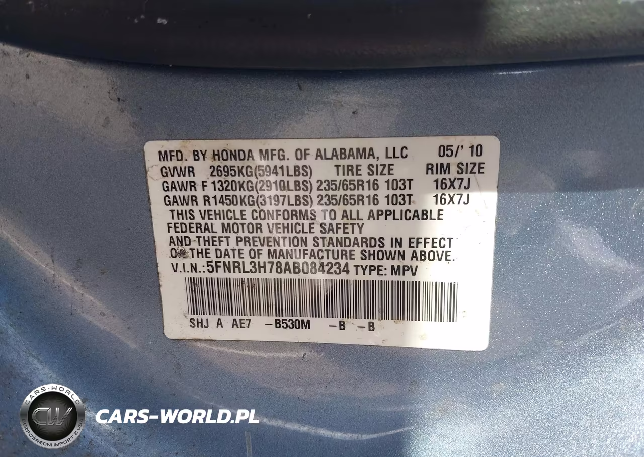2010 Honda Odyssey Ex-L VIN:5FNRL3H78AB084234 - 9