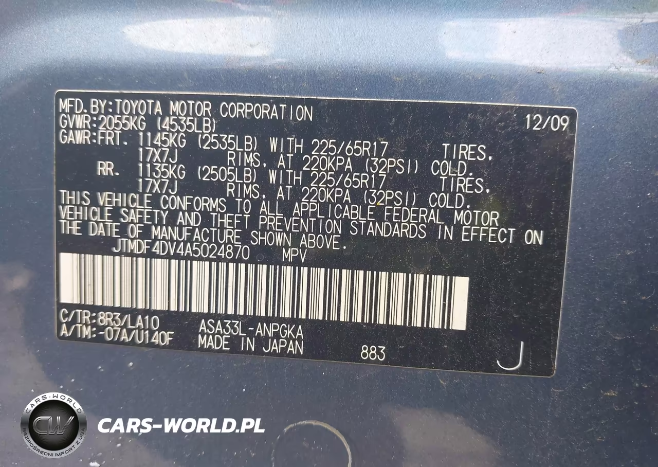 2010 Toyota Rav4 Limited VIN:JTMDF4DV4A5024870 - 9