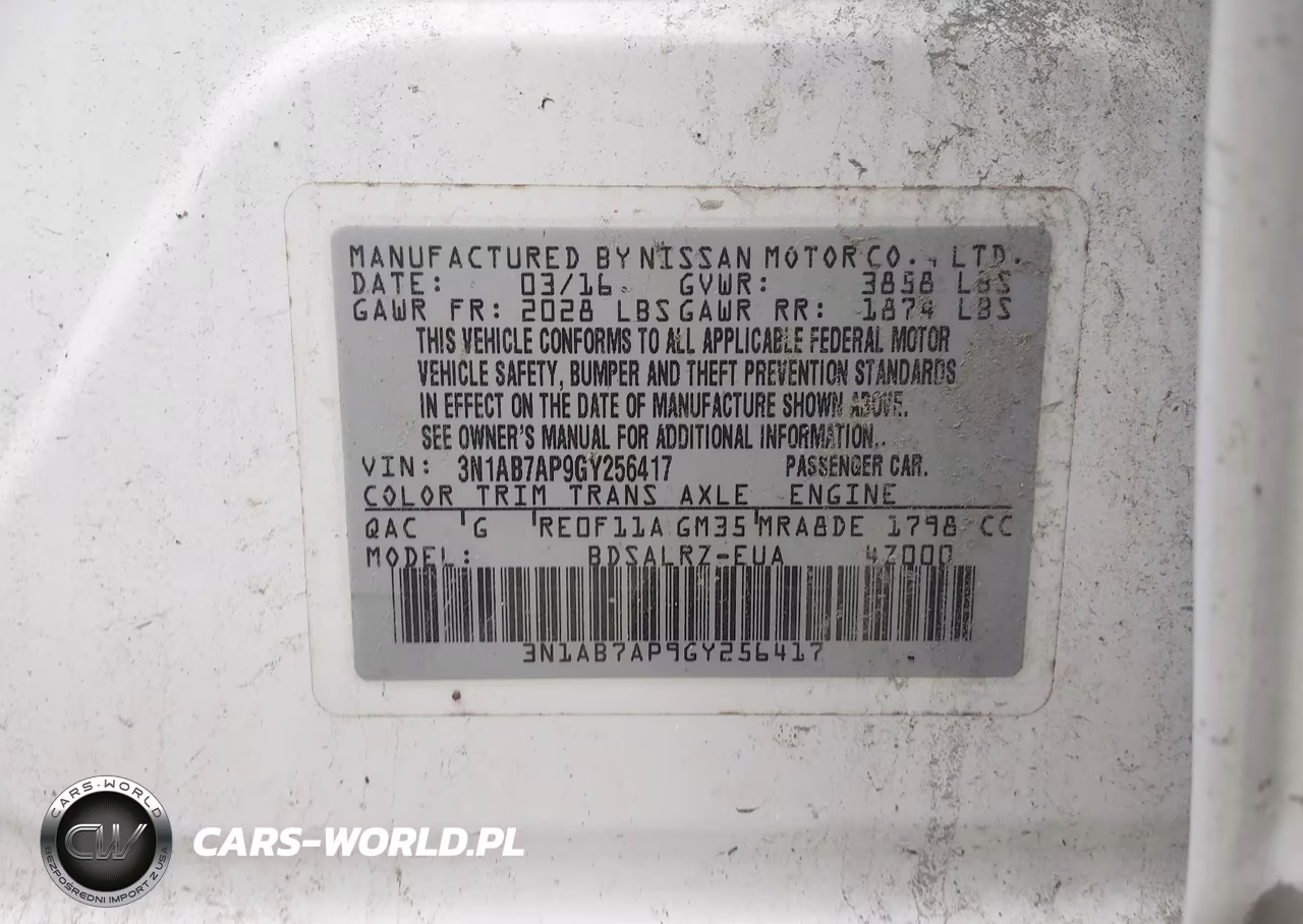 2016 Nissan Sentra Sr VIN:3N1AB7AP9GY256417 - 9