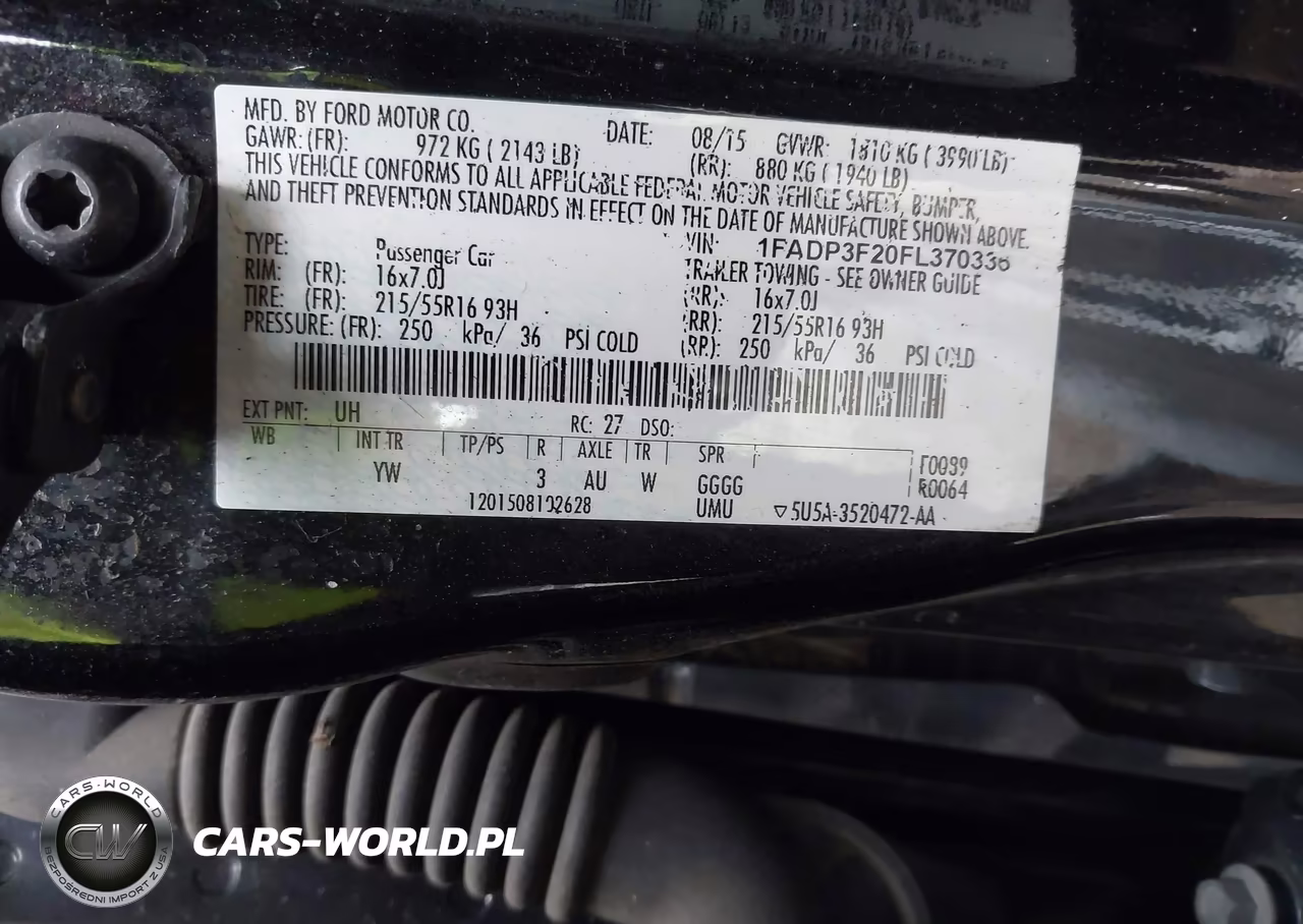 2015 Ford Focus Se VIN:1FADP3F20FL370336 - 9