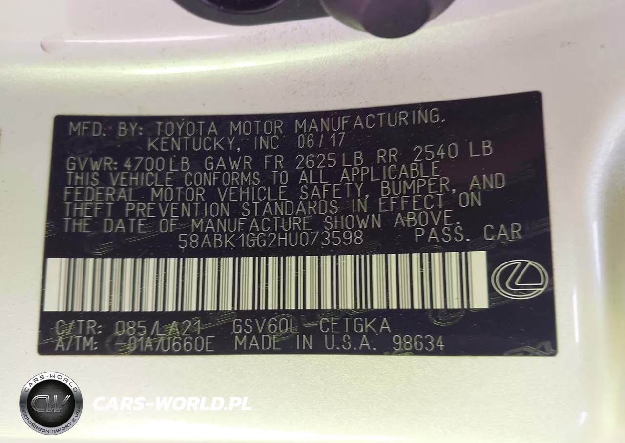 2017 Lexus Es 350 VIN:58ABK1GG2HU073598 - 9