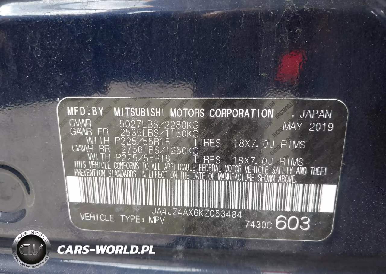 2019 Mitsubishi Outlander Gt VIN:JA4JZ4AX6KZ053484 - 9