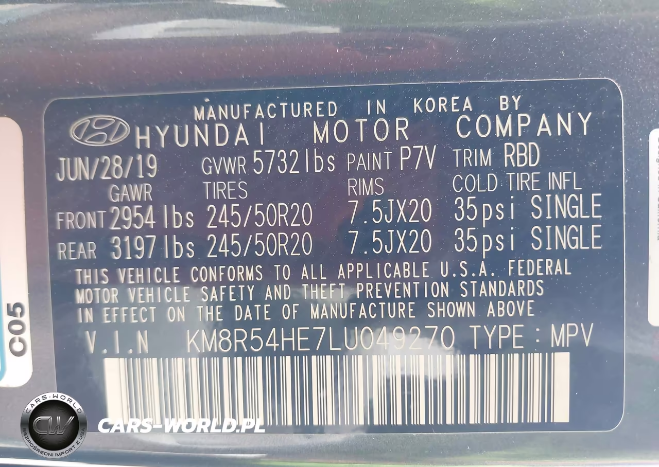 2020 Hyundai Palisade Limited VIN:KM8R54HE7LU049270 - 9