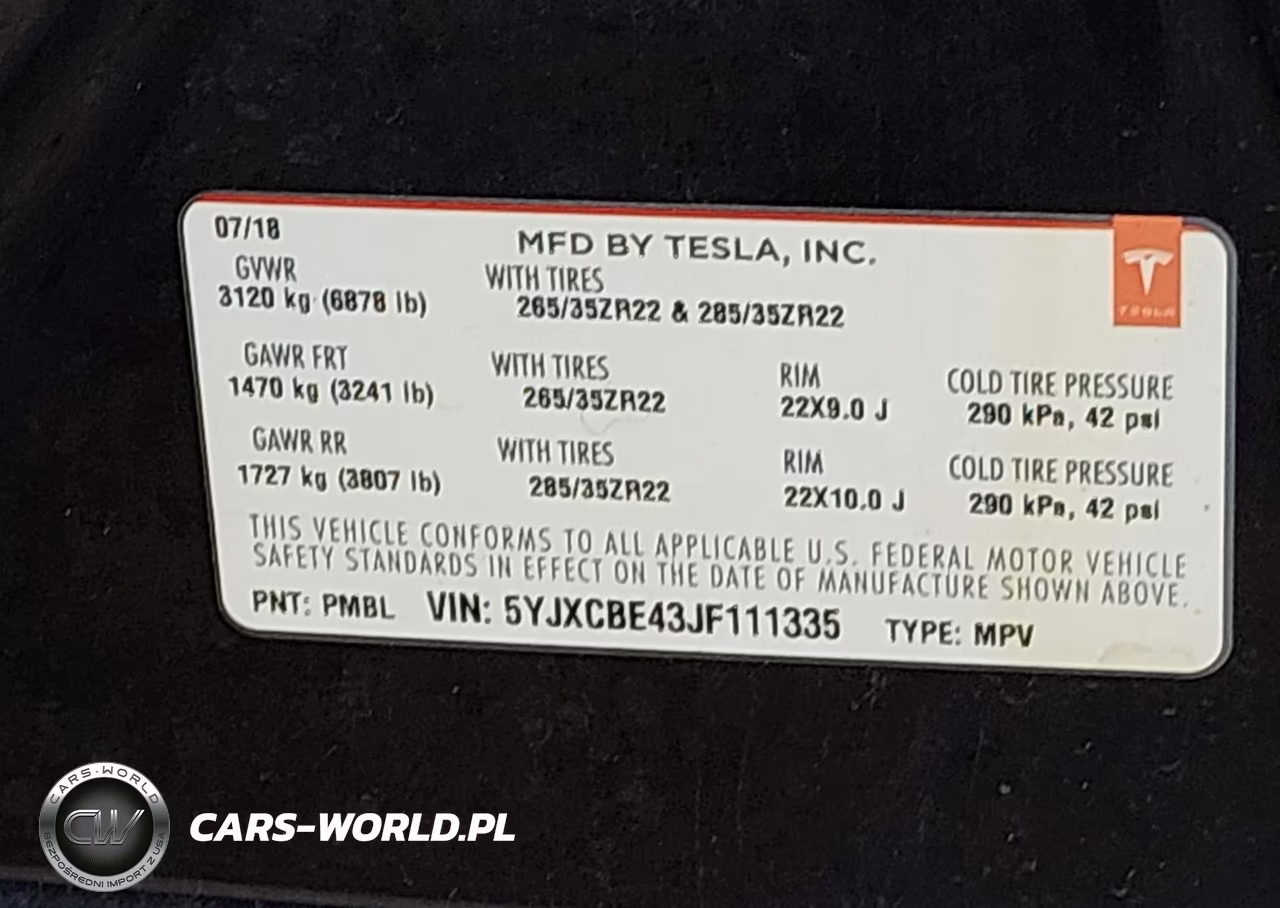 2018 Tesla Model X 100D-75D-P100D VIN:5YJXCBE43JF111335 - 9