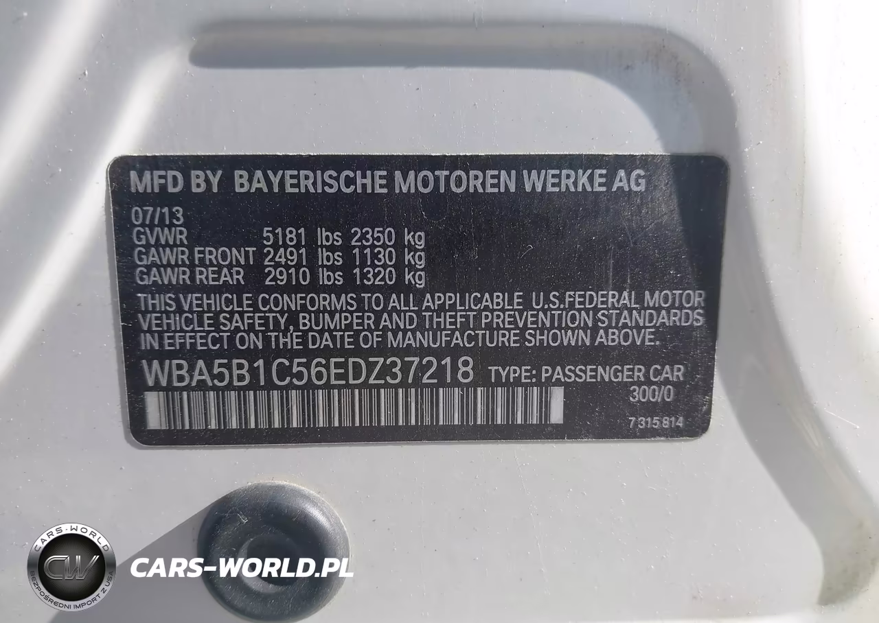 2014 BMW 535I VIN:WBA5B1C56EDZ37218 - 9