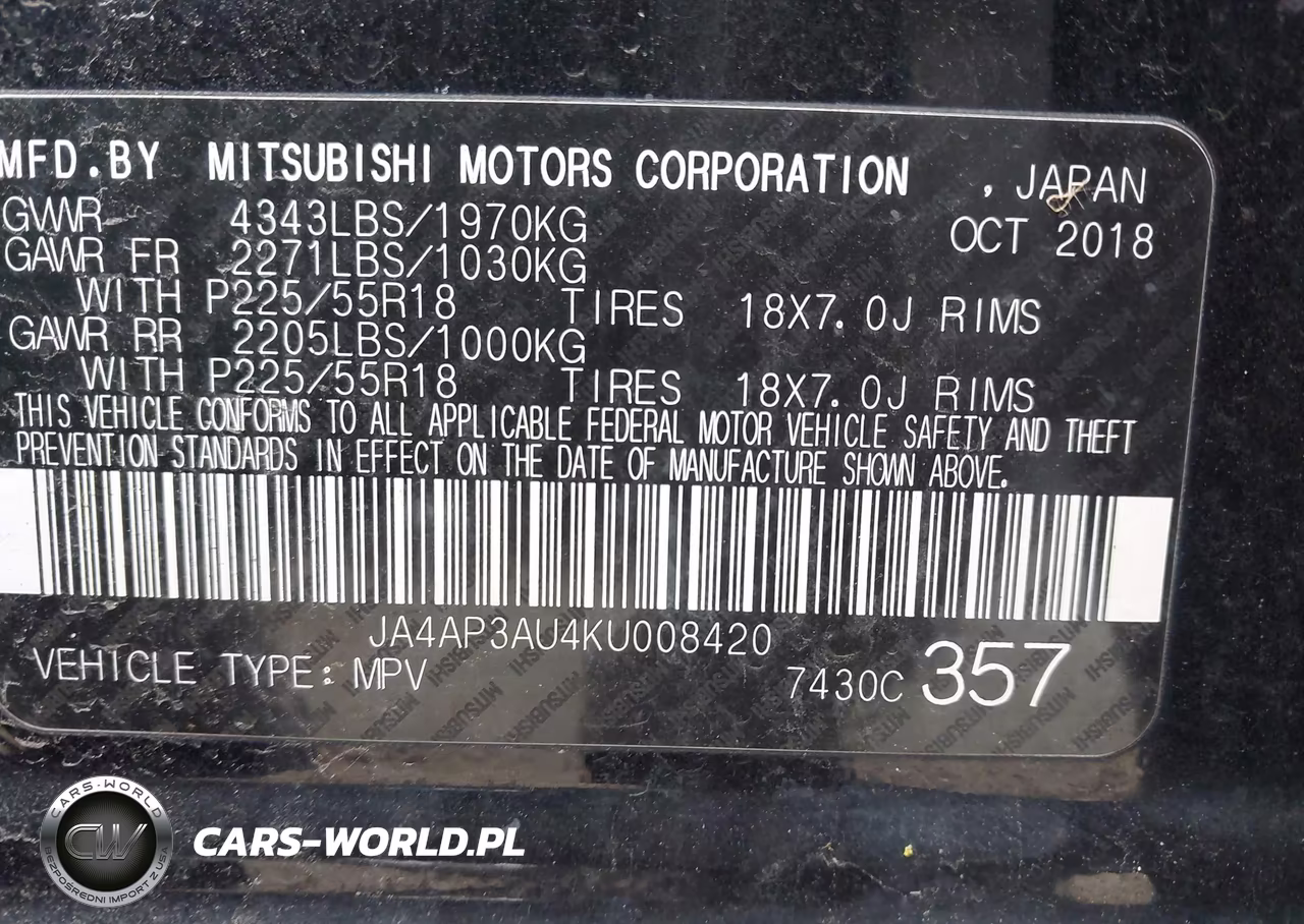 2019 Mitsubishi Outlander Sport 2.0 Le VIN:JA4AP3AU4KU008420 - 9