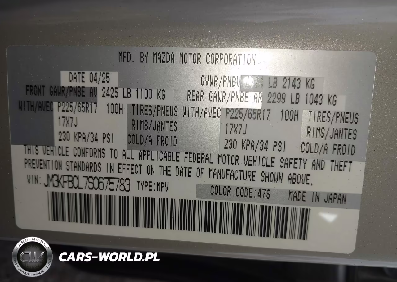 2025 Mazda Cx-5 2.5 S Preferred VIN:JM3KFBCL7S0675783 - 9