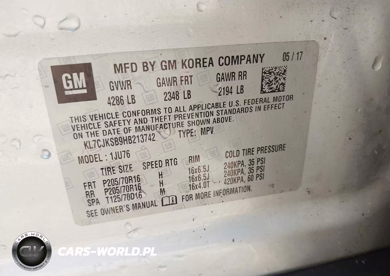 2017 Chevrolet Trax Ls VIN:KL7CJKSB9HB213742 - 9