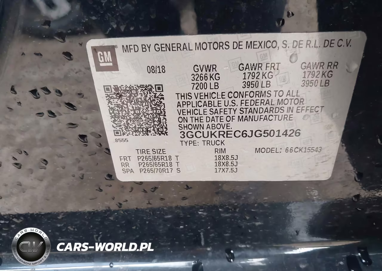 2018 Chevrolet Silverado 1500 2Lt VIN:3GCUKREC6JG501426 - 9