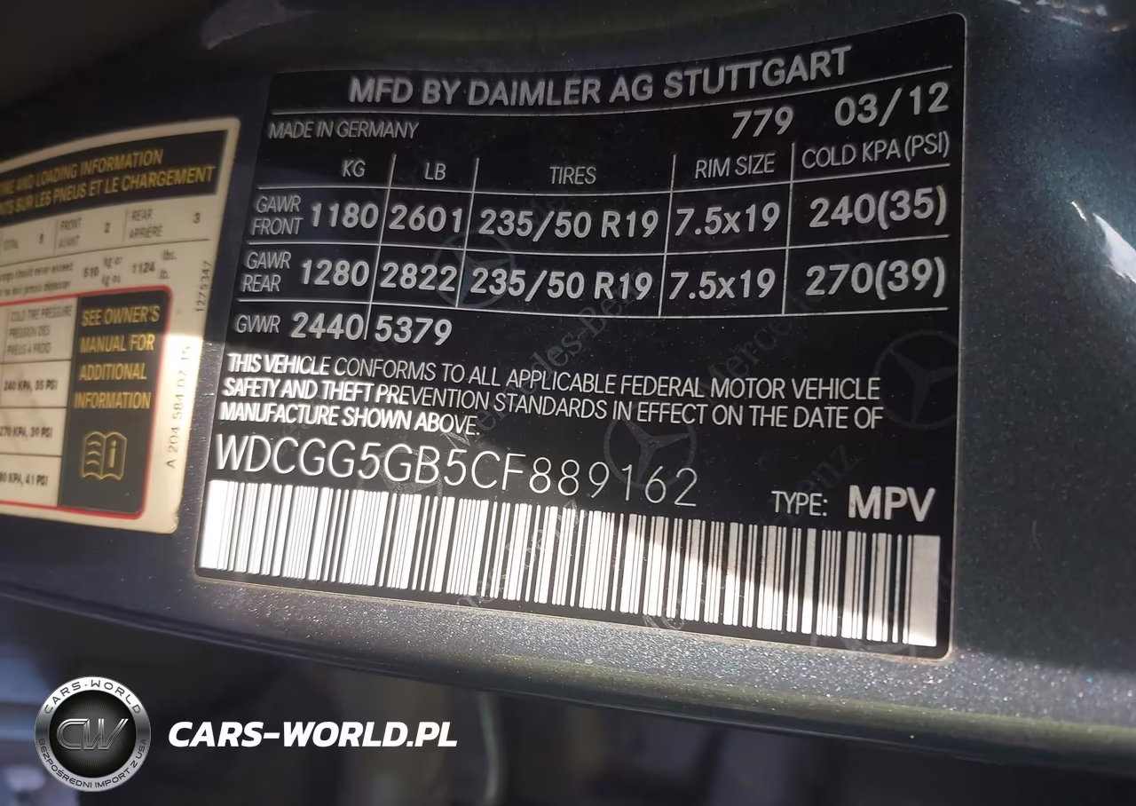 2012 Mercedes-Benz Glk 350 VIN:WDCGG5GB5CF889162 - 9