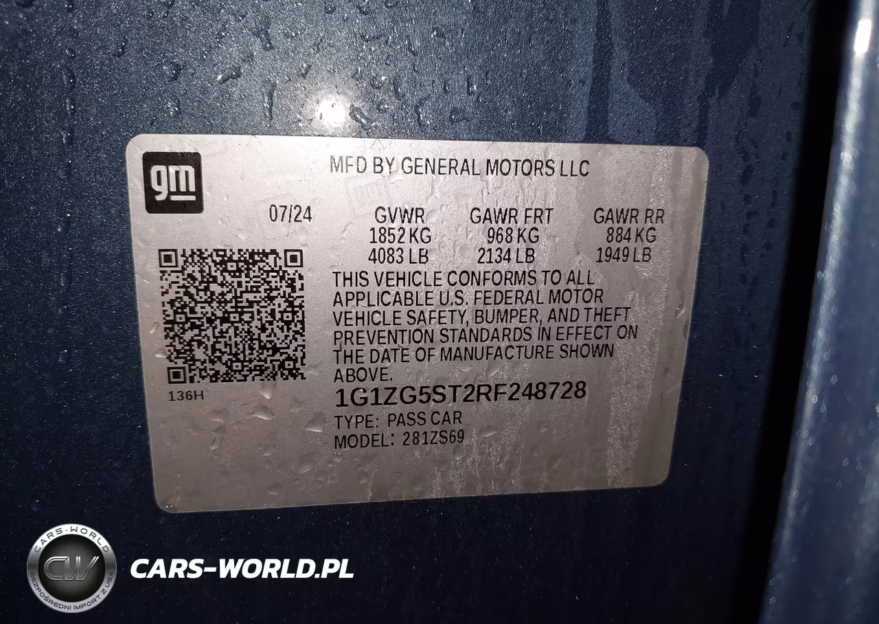2024 Chevrolet Malibu Fwd Rs VIN:1G1ZG5ST2RF248728 - 9