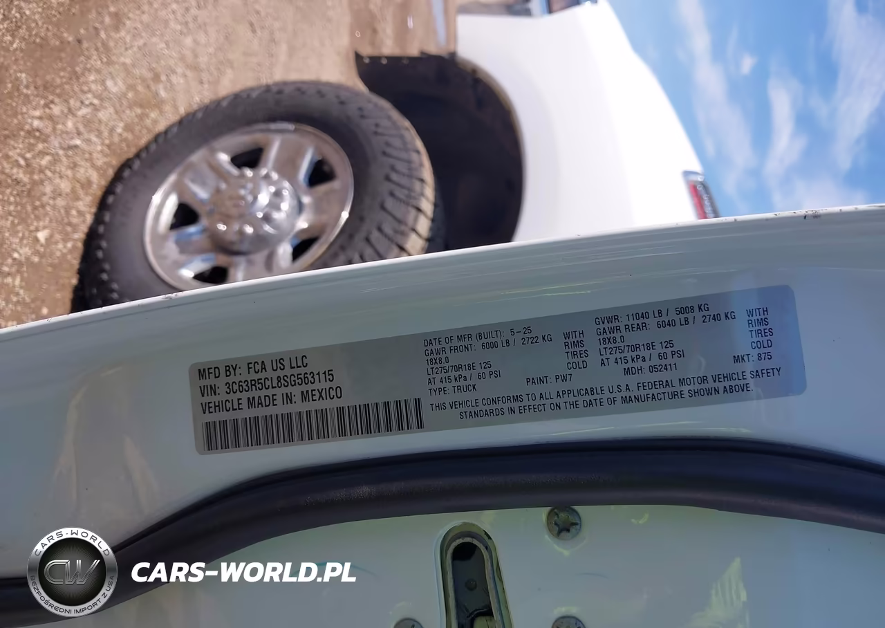 2025 Ram 2500 Tradesman 4X4 6'4 Box VIN:3C63R5CL8SG563115 - 8