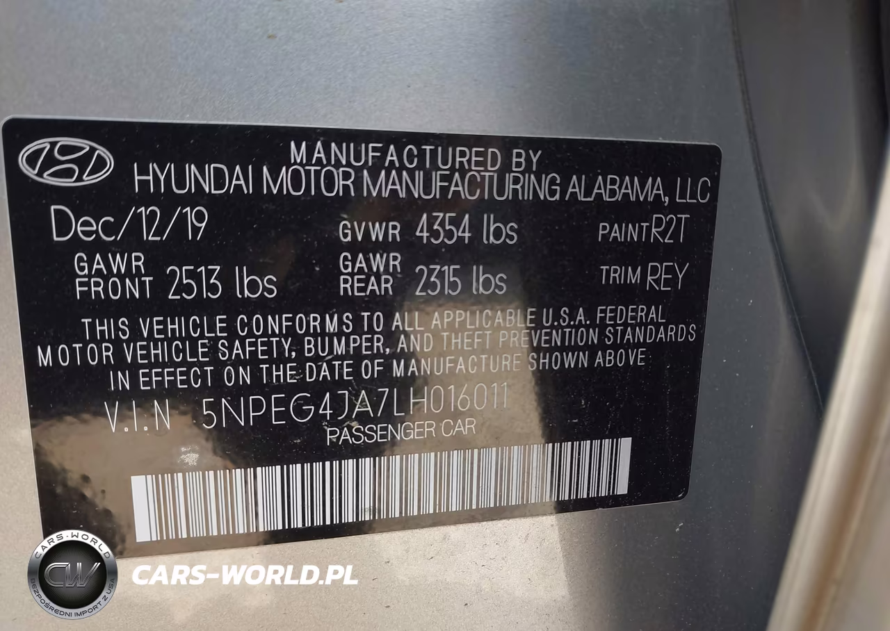 2020 Hyundai Sonata Se VIN:5NPEG4JA7LH016011 - 9