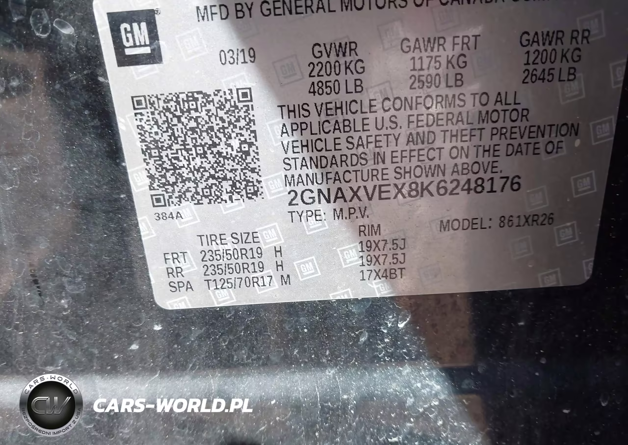 2019 Chevrolet Equinox Lt VIN:2GNAXVEX8K6248176 - 9