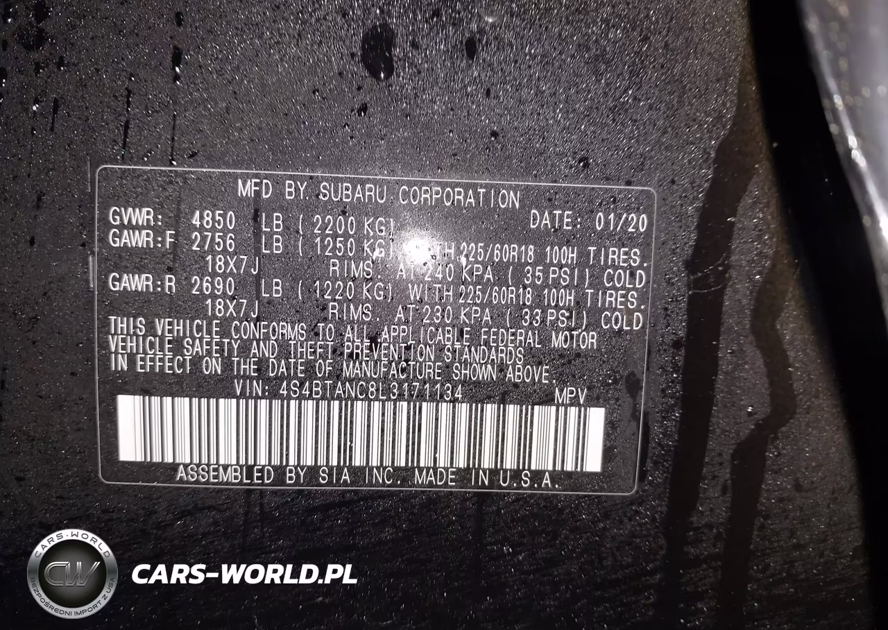 2020 Subaru Outback Limited VIN:4S4BTANC8L3171134 - 9