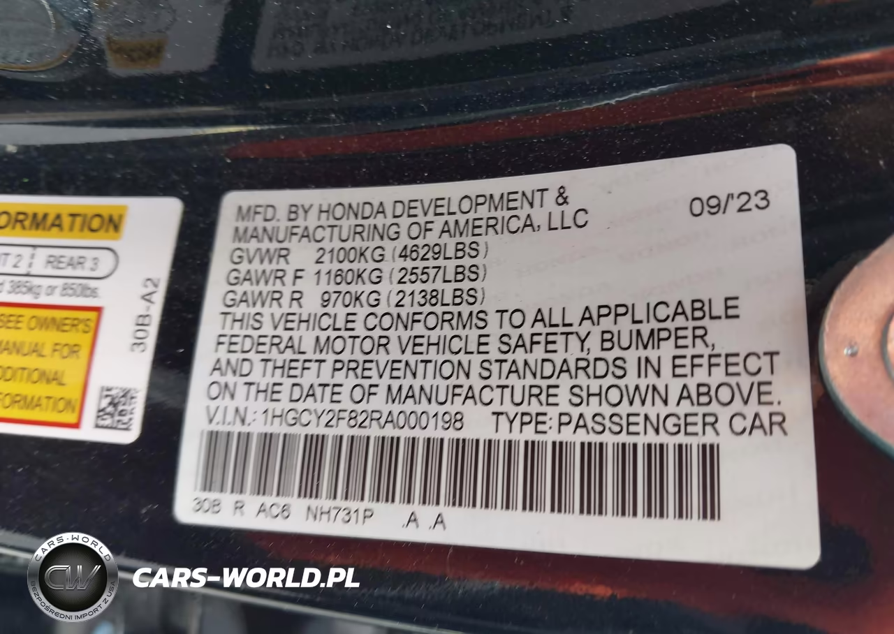 2024 Honda Accord Hybrid Touring VIN:1HGCY2F82RA000198 - 9