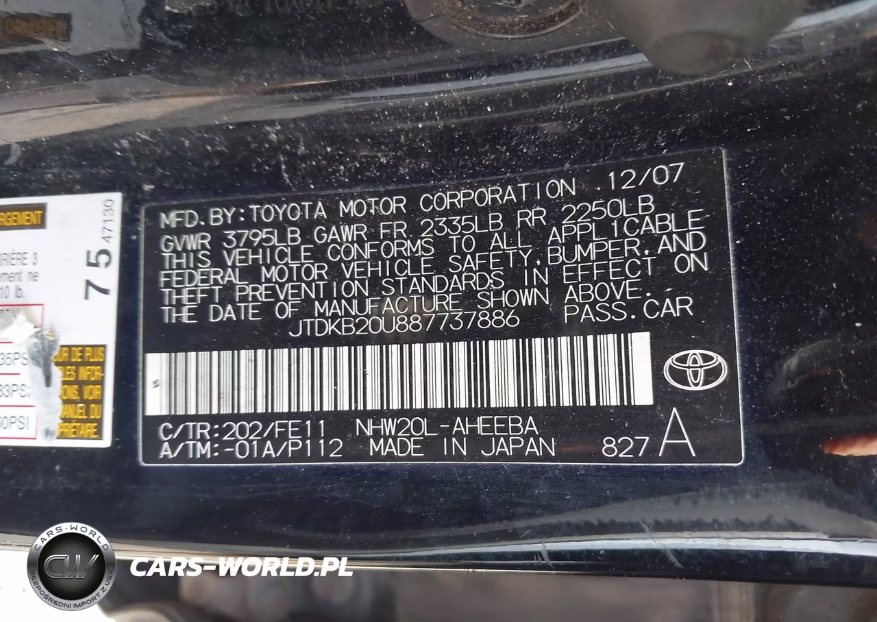 2008 Toyota Prius VIN:JTDKB20U887737886 - 9