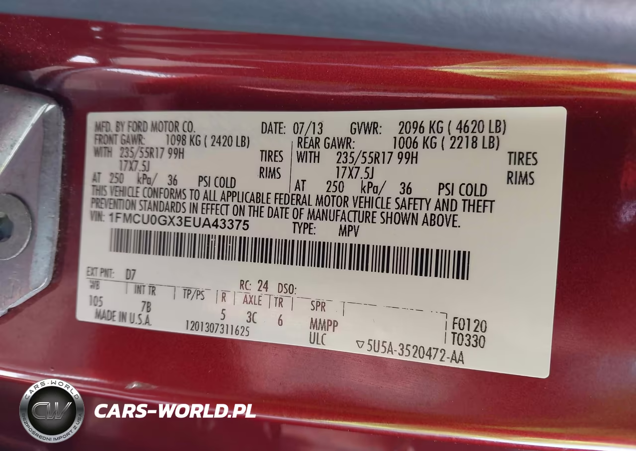 2014 Ford Escape Se VIN:1FMCU0GX3EUA43375 - 9