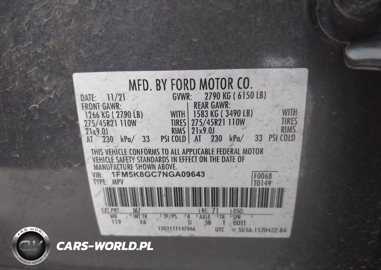 2022 Ford Explorer St VIN:1FM5K8GC7NGA09643 - 9