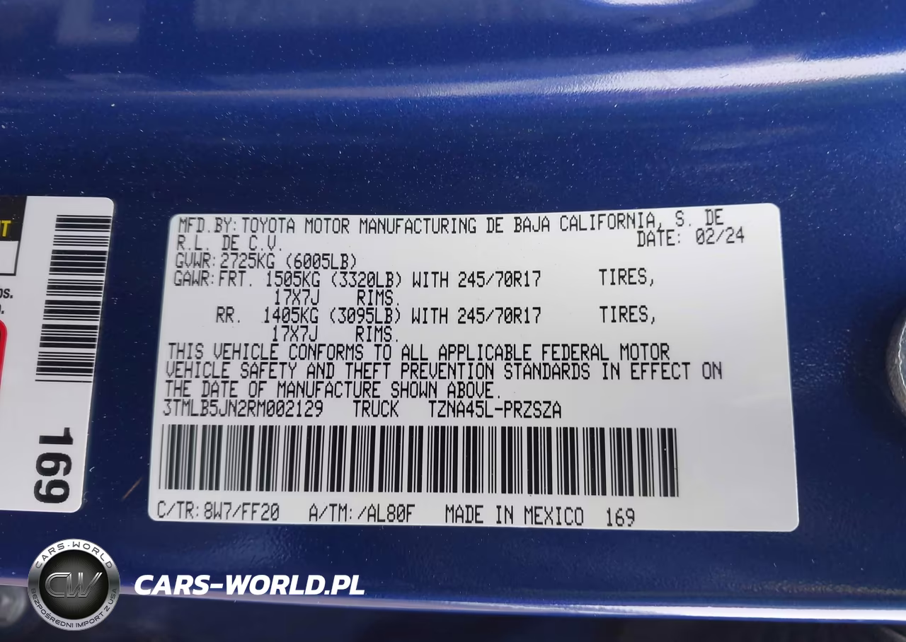 2024 Toyota Tacoma Sr5 VIN:3TMLB5JN2RM002129 - 9