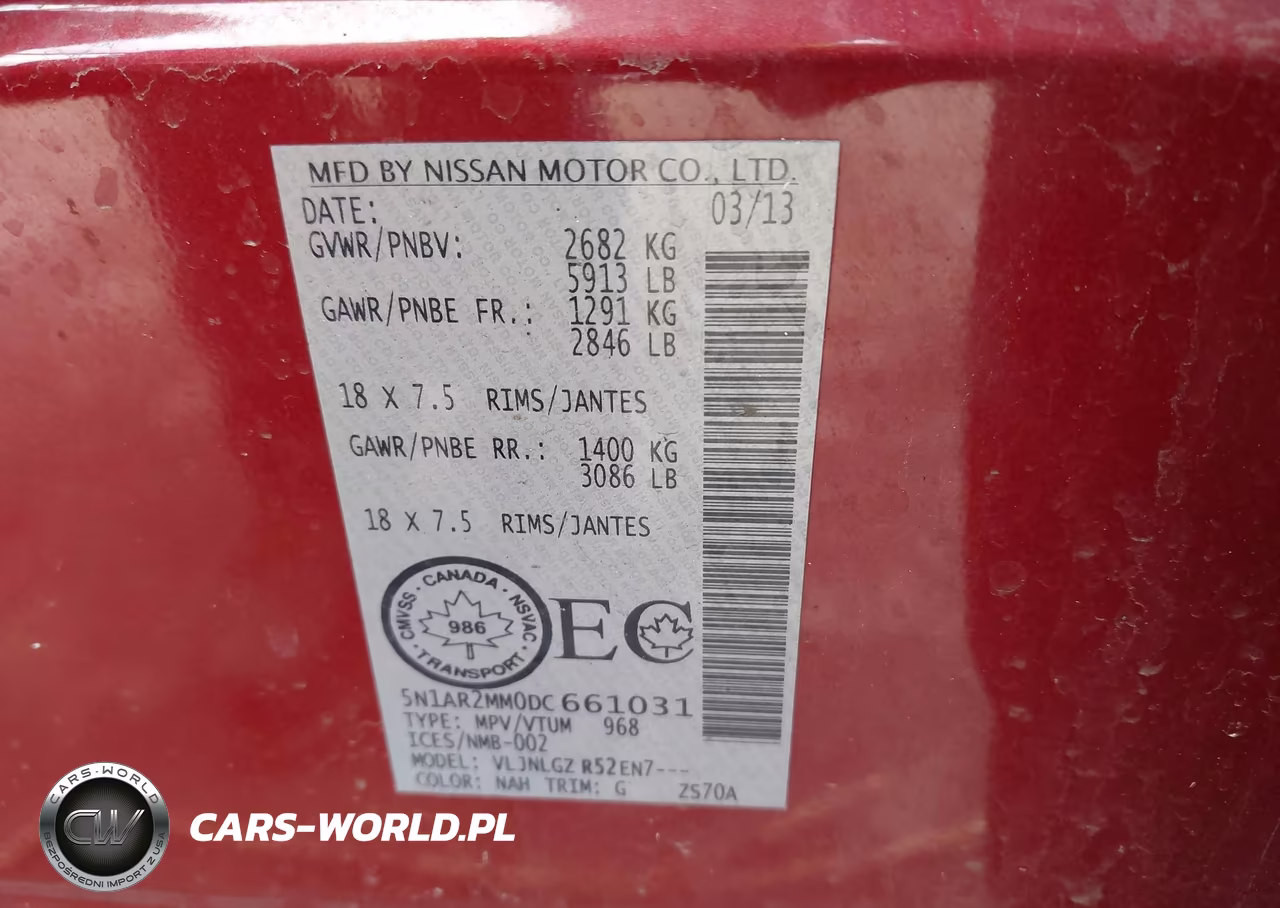 2013 Nissan Pathfinder Platinum-S-Sl-Sv VIN:5N1AR2MM0DC661031 - 9
