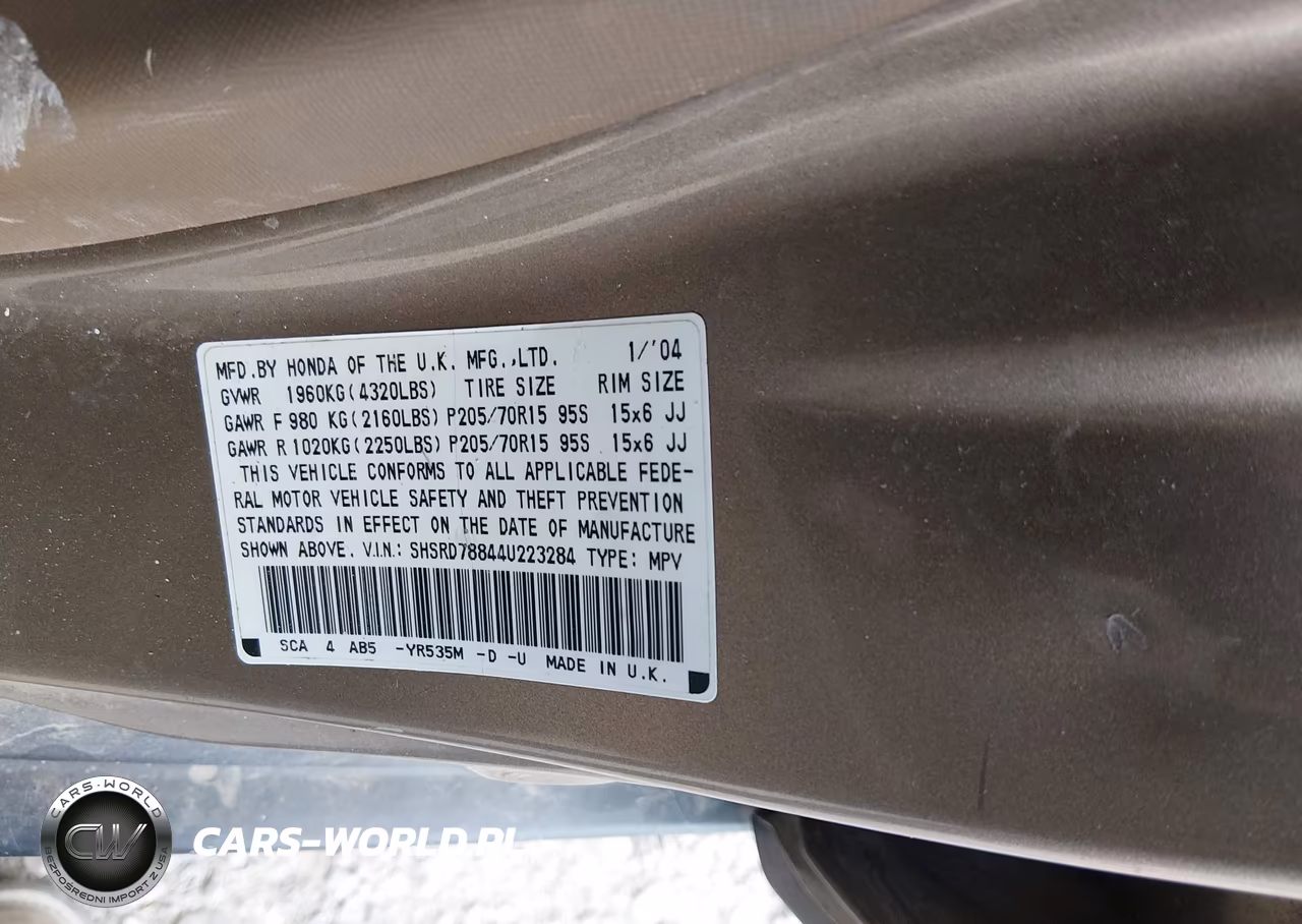 2004 Honda Cr-V Ex VIN:SHSRD78844U223284 - 9