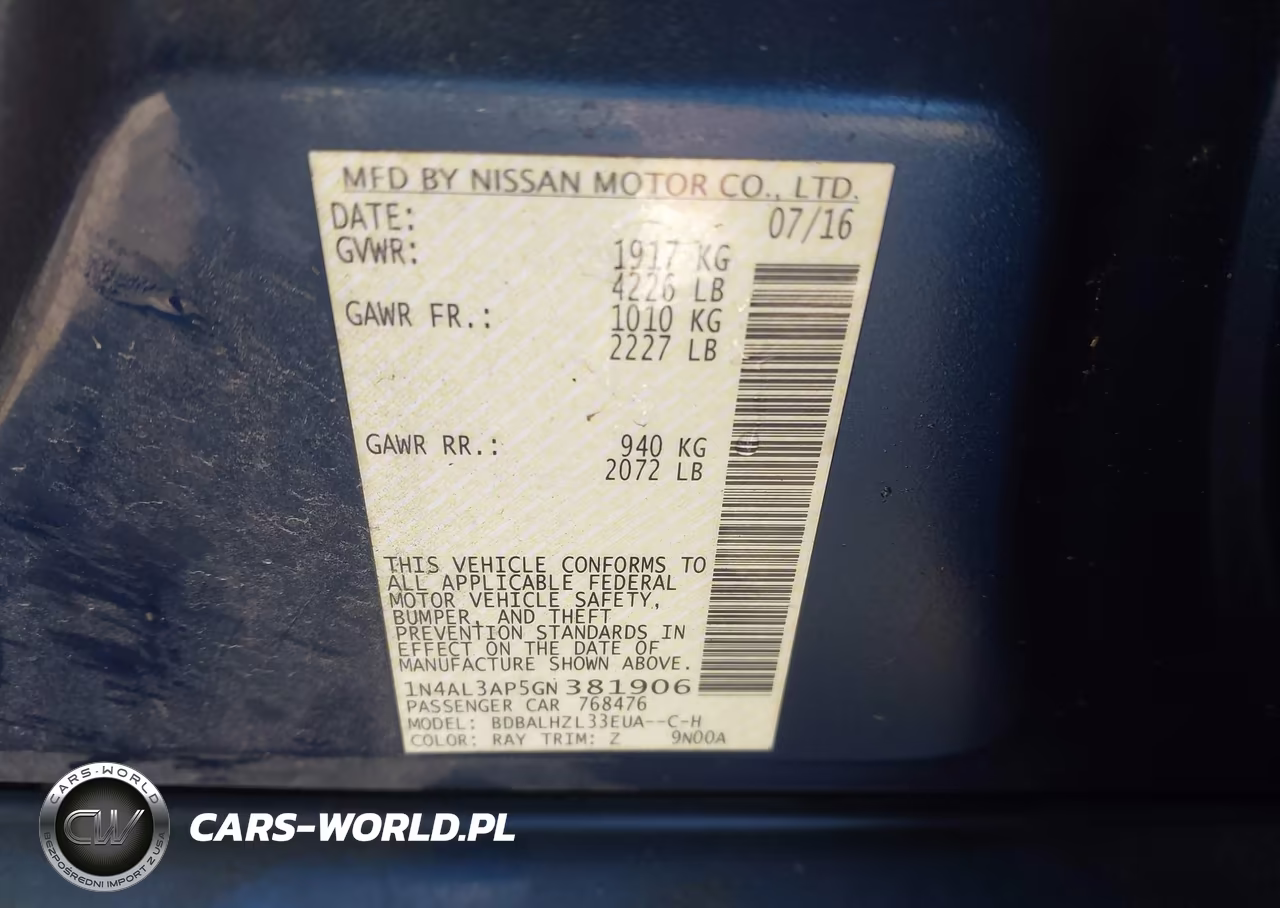 2016 Nissan Altima 2.5 Sr VIN:1N4AL3AP5GN381906 - 9