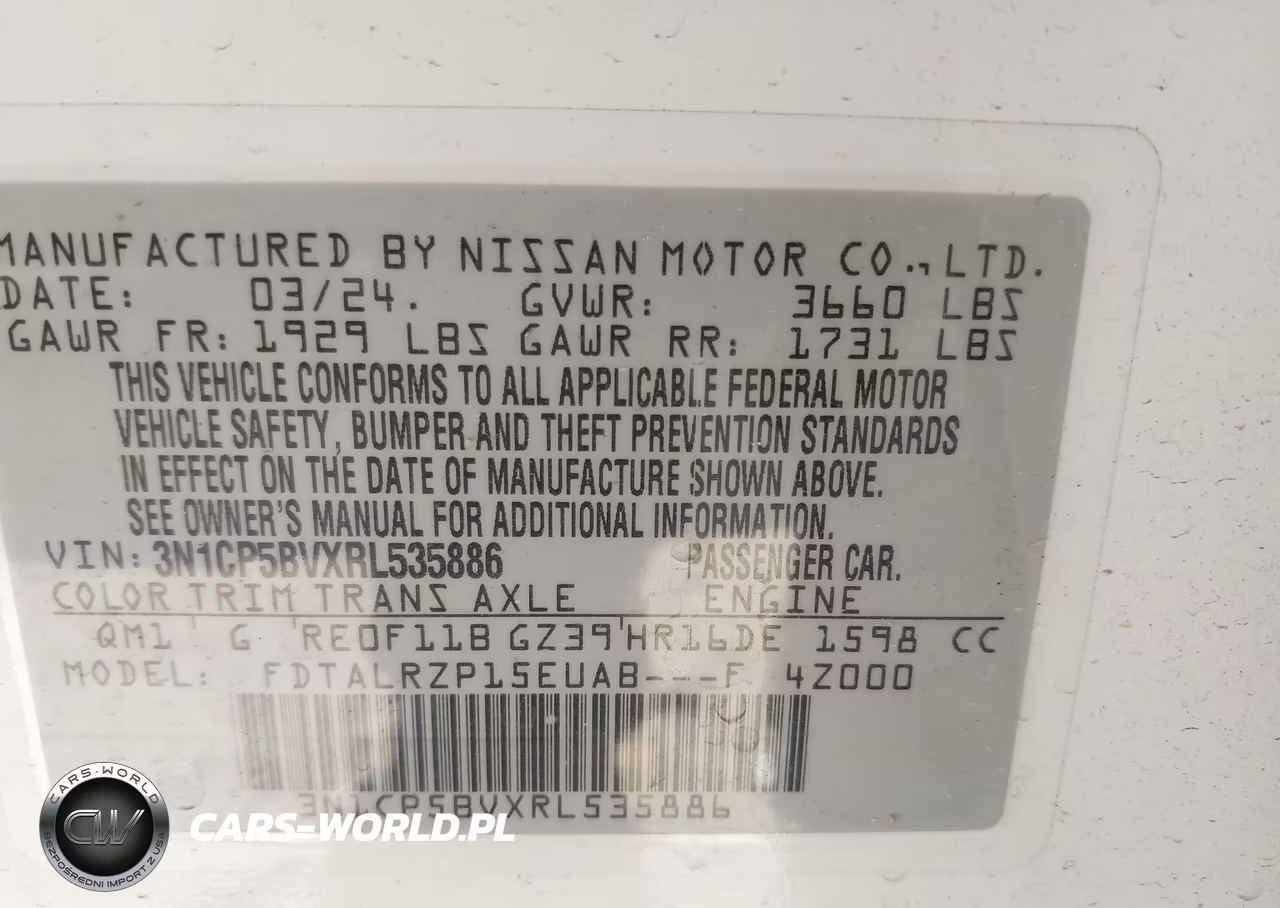 2024 Nissan Kicks S Xtronic Cvt VIN:3N1CP5BVXRL535886 - 9